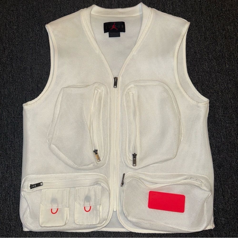 Jordan White Vest with Red Logo